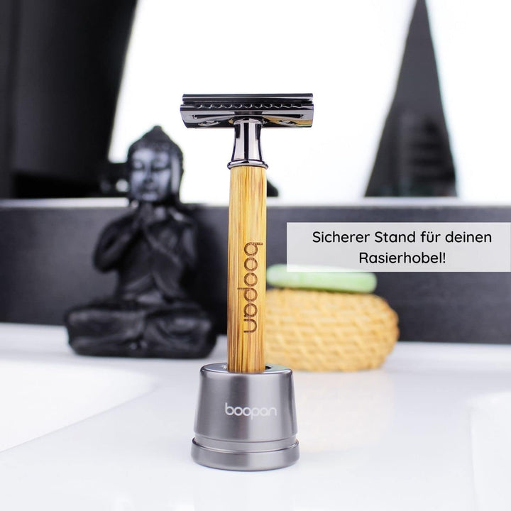 Boopan® Safety Razor Stand for Bamboo Safety Razor, Rustproof in Various Sizes, Metal Shaving Stand in Metal Gun