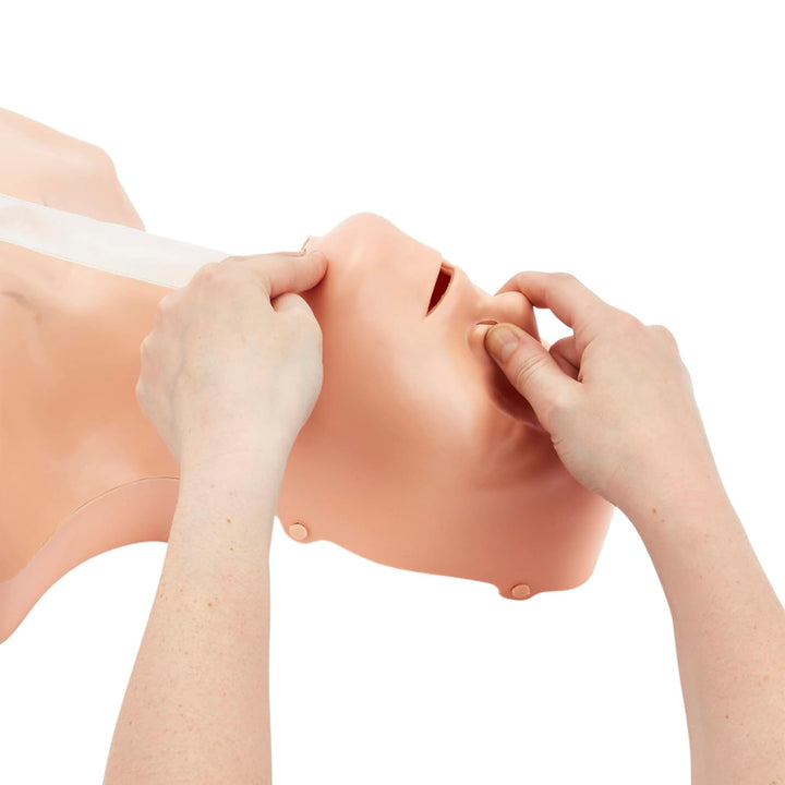 CPR Sim Kit | Dual-Use CPR Training Model - Adjustable Adult & Child Compression Practice | 50 Face Shields Included