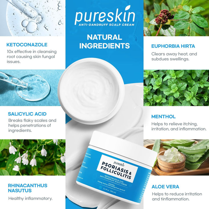 Psoriasis Scalp Treatment Cream - Extra Strength for Scalp Psoriasis Folliculitis - Controls Itching Flaking Stubborn Dandruff 3.4 Oz