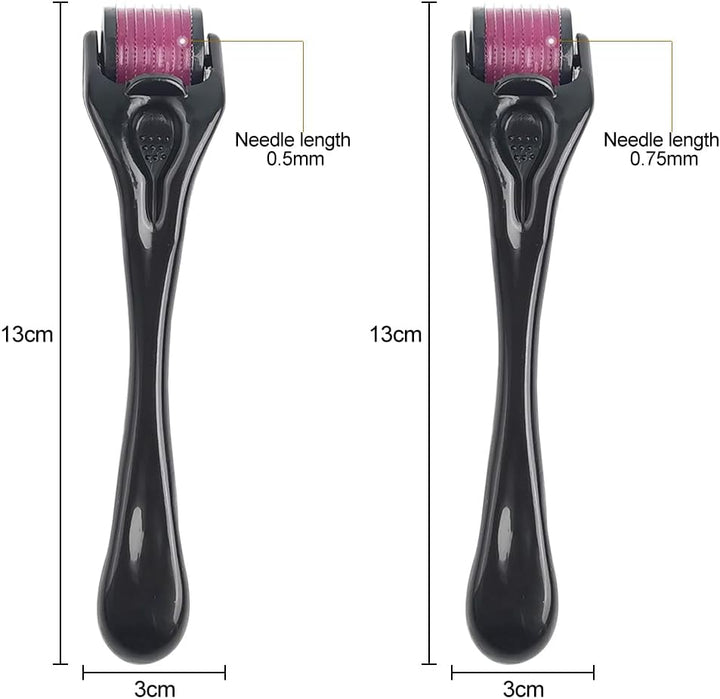 Derma Roller, 0.5Mm/0.75Mm Beard Roller, 540 Titanium Micro Needling Roller for Men and Women, Beard Growth Roller Microneedle Roller for Stimulate Hair Growth, Facial Skin Care