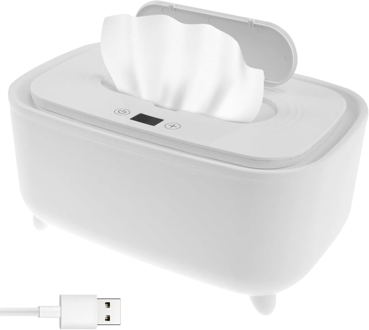 Uk Wipe Warmer Large Capacity Baby Wipe Warmer Intelligent Adjustable Temperature Infant Wipes Heater Top Heating Bottom Moisturizing Wipe Warmer for Babies Infants .(White)