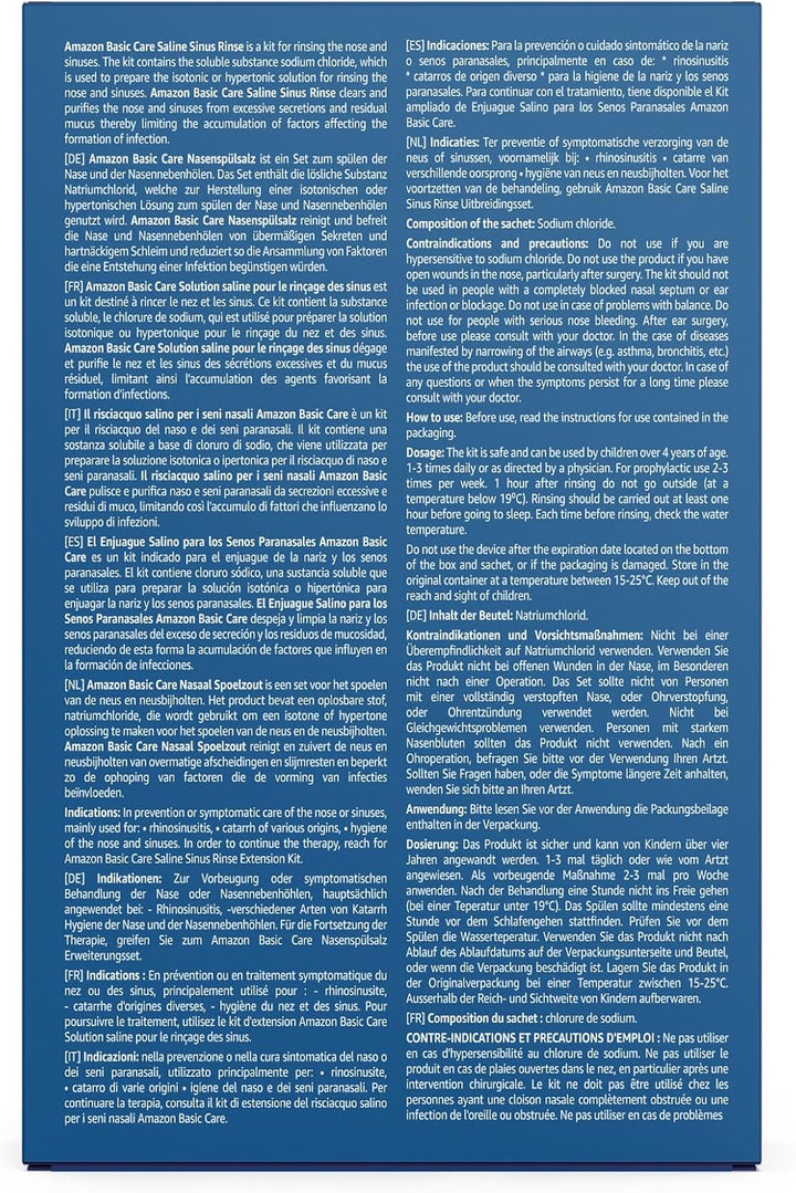 Saline Sinus Rinse Kit 1 Bottle & Pack of 30 Sachets