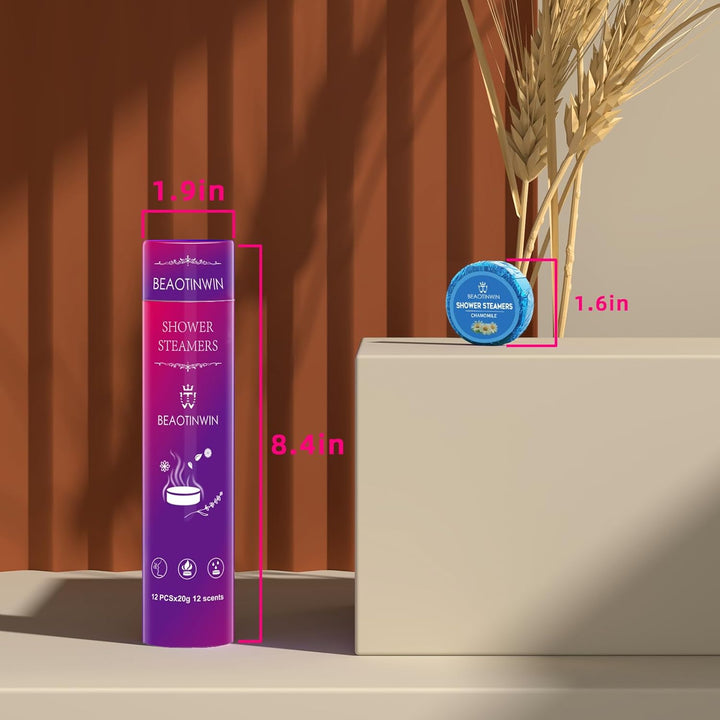 12 Pcs Shower Steamers Aromatherapy Shower Tablets，Vegan Organic Shower Bomb Set, Stress Relief and Luxury Self Care,Pampering Birthday Relaxing Presents Hampers for Women Mum