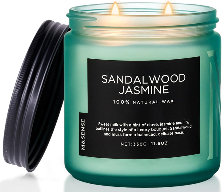 Eucalyptus Mint Soy Candles for Home Scented, 330G 70 Hour Burn Aromatherapy Candle Gift for Stress Relief, Meditation, Yoga, Relaxing SPA, Reusable Jar Candles for Men and Women