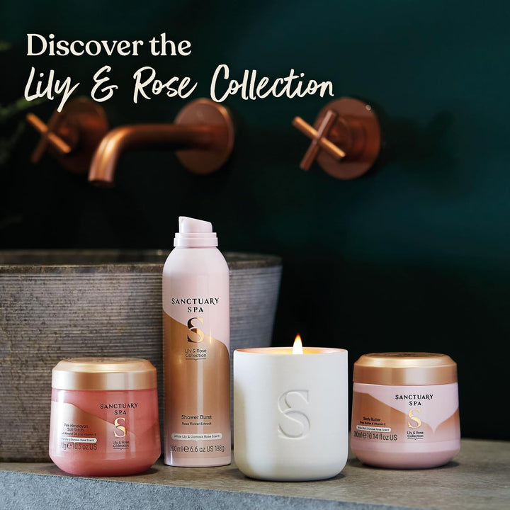 Spa Lily & Rose Body Butter for Women, No Mineral Oil, Cruelty Free & Vegan Shea Body Moisturiser, 300Ml