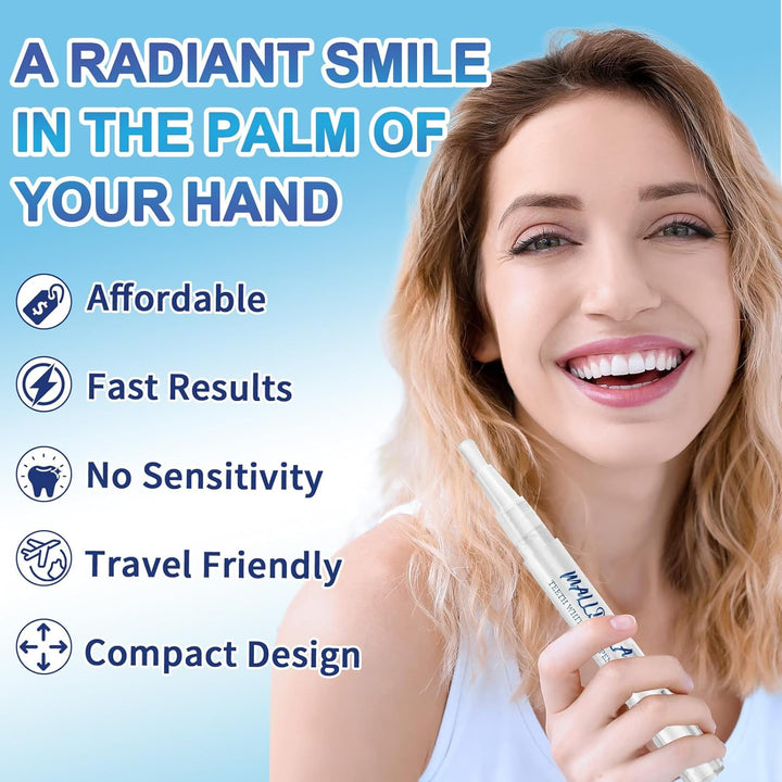 Teeth Whitening Pen(4 Pens), Teeth Whitening Kit for Bright Teeth, No Sensitivity Teeth Whitening Gel, Dental Brightening Tooth Whitener Pen, Instant Effective Teeth Whitener Removes Years of Stains