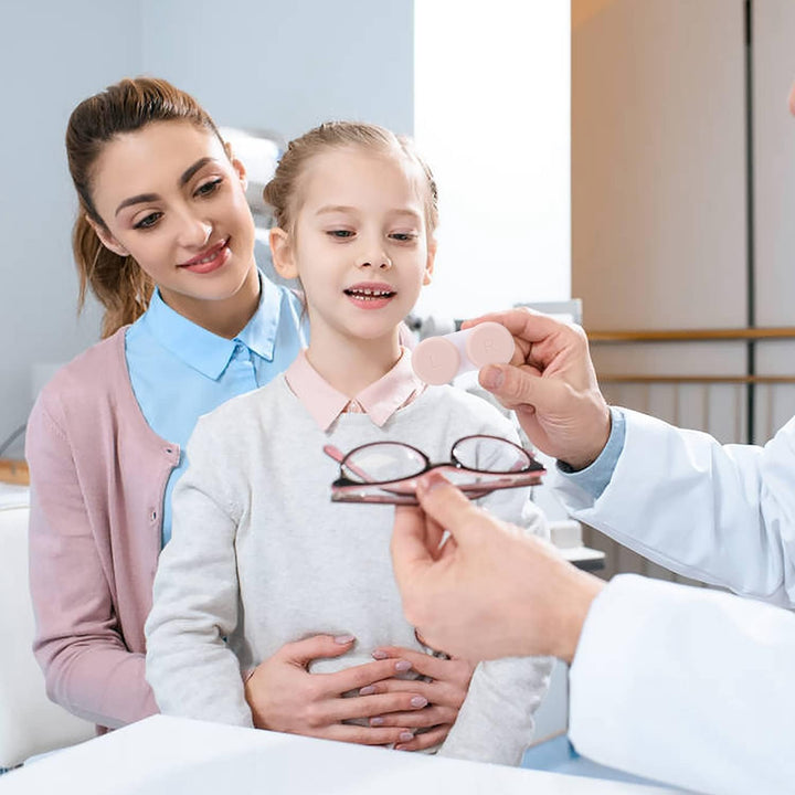 4 Pack Contact Lens Cases, Contact Lens Container Box Portable Travel Contact Lens Case Left/Right Eyes Contact Lens Holder with Storage Box Tweezers Wearing Stick