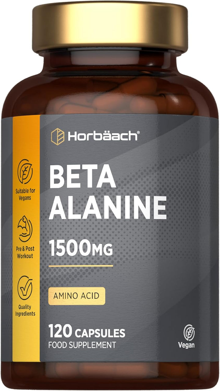 Beta Alanine 1500Mg | 120 Vegan Capsules | Premium Amino Acid Supplement for Men & Women | by