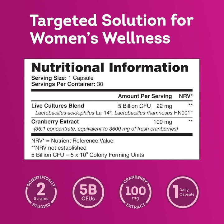 Vaginal Probiotics for Women – Intimate Flora for Women Tablets, Supports Feminine Health – Womens Probiotics for Intimate, Balance & Daily Care – 30 Oral Capsules