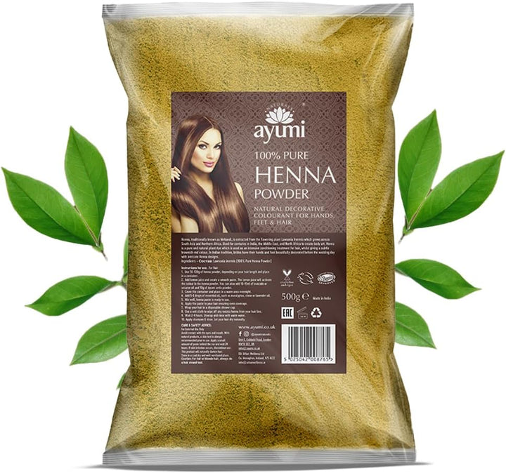Pure Henna 100% (Mendhi), 200G | Natural Dark Red Hair Dye | Chemical-Free Colour | Dandruff Prevention | Hair Growth & Moisture Conditioning Powder