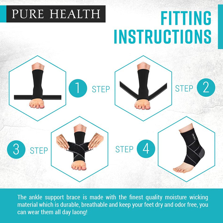 Ankle Support for Ligament Damage Sprained Ankle, Achilles Tendonitis Foot & Plantar Fasciitis Support Strap, Heel Pain Relief & Wrap for Compression (Black, M)