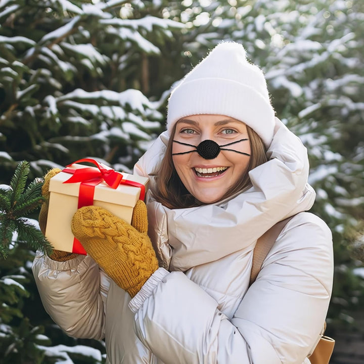 Comfort Nose Cover for Cold Weather, 2Pcs Wool Winter Nose Guard, Outdoor Windproof Nasal Protector, Winter Accessories for Skiing, Ice Skating, Outdoors