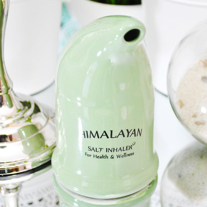 Salt Inhaler Pipe Ceramic Filled with 100% Pure Himalayan Salt Boost Respiratory Strength & Lungs, for Allergy Relief