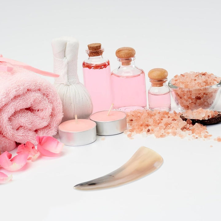 Natural Thickened Buffalo Horn Guasha Board Ergonomic Scraping Massage Tool for Body and Face Relief Portable Gua Sha Plate with Smooth Polished Surface