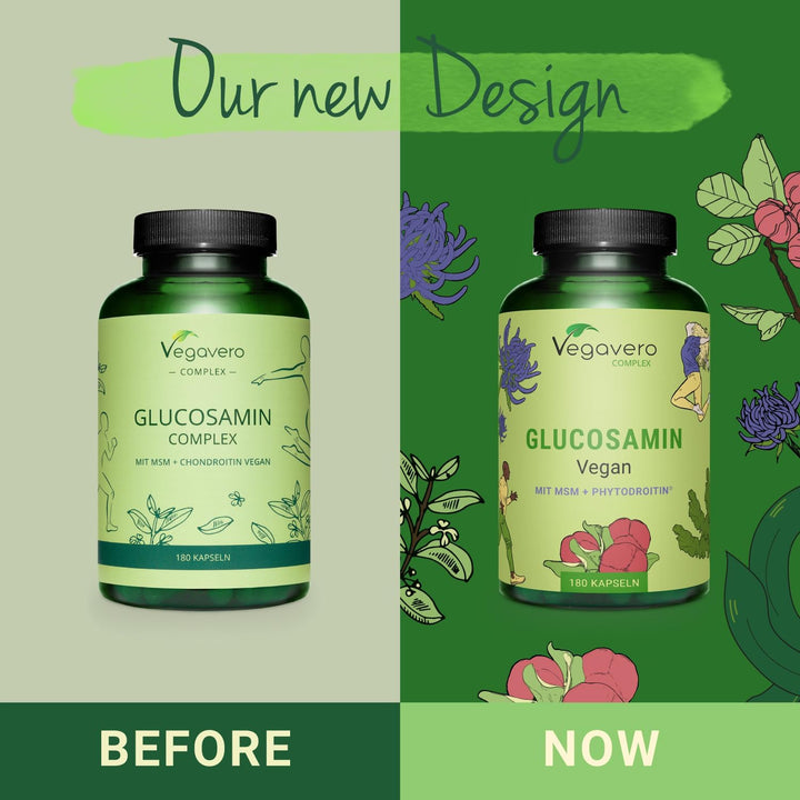 Vegan Glucosamine Complex | with Chondroitin, MSM, Devil'S Claw and VIT C | NO Additives, Lab-Tested | Joint Pain Relief | 180 Capsules