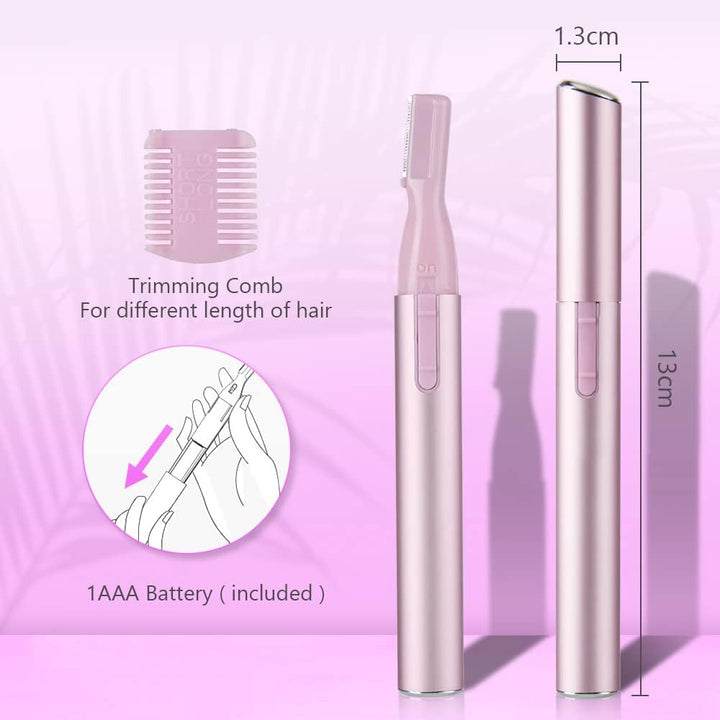 Eyebrow Hair Removal for Women Men, Upgraded Mini Portable Eyebrow Trimmer, Painless Face Hair Shaver Electric Eyebrow Razor for Brows Face Cheek Lips Peach Fuzz