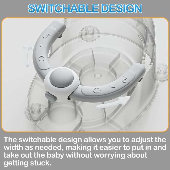 Baby Bath Seat for 6 Months & Up, Non-Slip Toddler & Newborn Sit up Bath Seat (Grey)