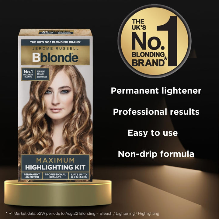 Bblonde Highlighting Kit, Permanent Lightener, Permanent Blonde Bleach Hair Dye, Professional Results, with Avocado Oil, Lifts 8-9 Levels – Highlighting Kit No 1