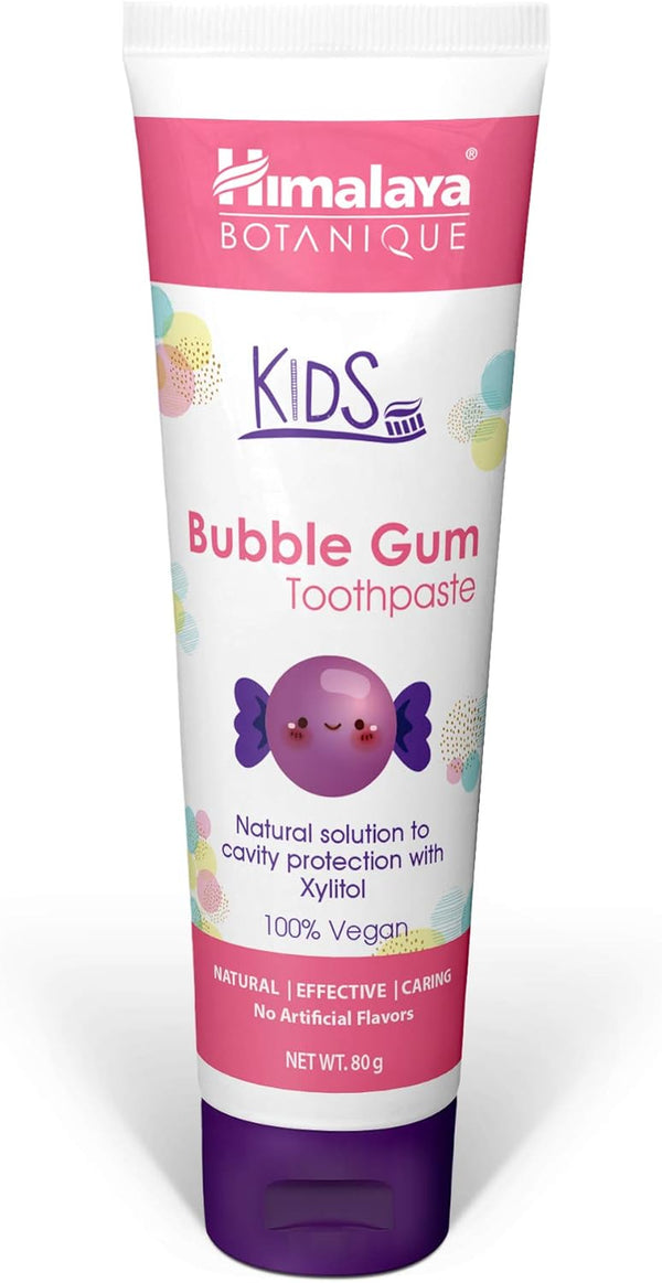Botanique Kids Toothpaste | Bubble Gum Flavor | Reduces Plaque and Makes Teeth Stronger | Increases Teeth-Gum Grip | Fluoride Free, Vegan & Gluten Free- 80G