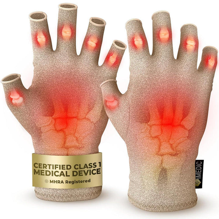 Arthritis Gloves for Men & Women - Class 1 Medical Device - MHRA Registered – Medium Fingerless Compression Gloves for Everyday Use – Relieve Arthritis Pain & Improve Mobility - Black