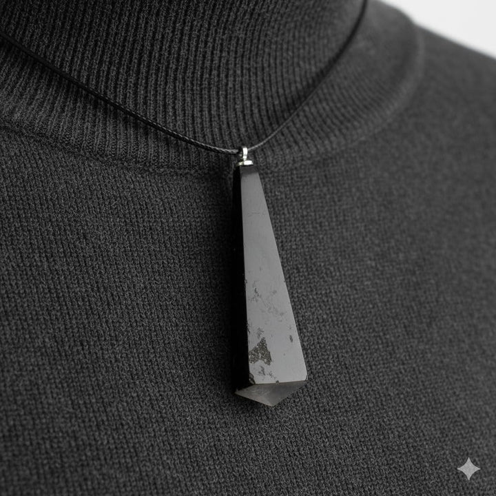 Shungit Pendulum Pendant, Shungita, Authentic, Minerals and Crystals for Healing, Energy Beauty, Meditation, Alternative Medicine, Spiritual Amulets