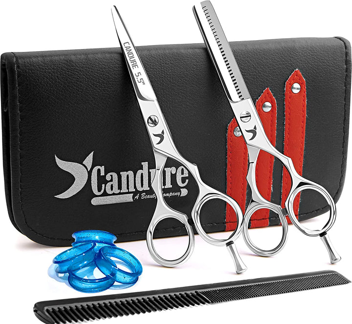 Hairdressing Cutting Scissors Barber and Thinning Salon Shears Set 5.5 Inch