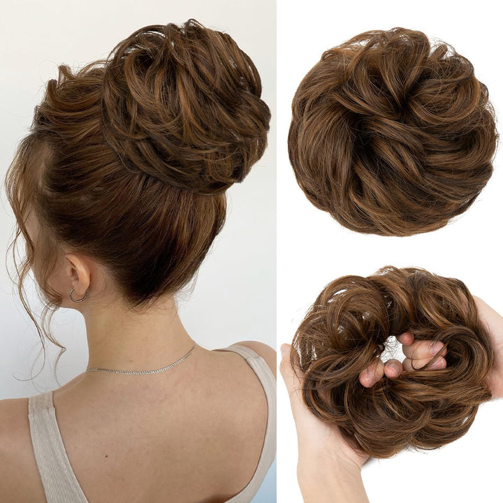 Messy Bun Hair Piece for Womens Synthetic Scrunchies Buns Extension Hairpieces Updo Pony Tail Dirty Blonde