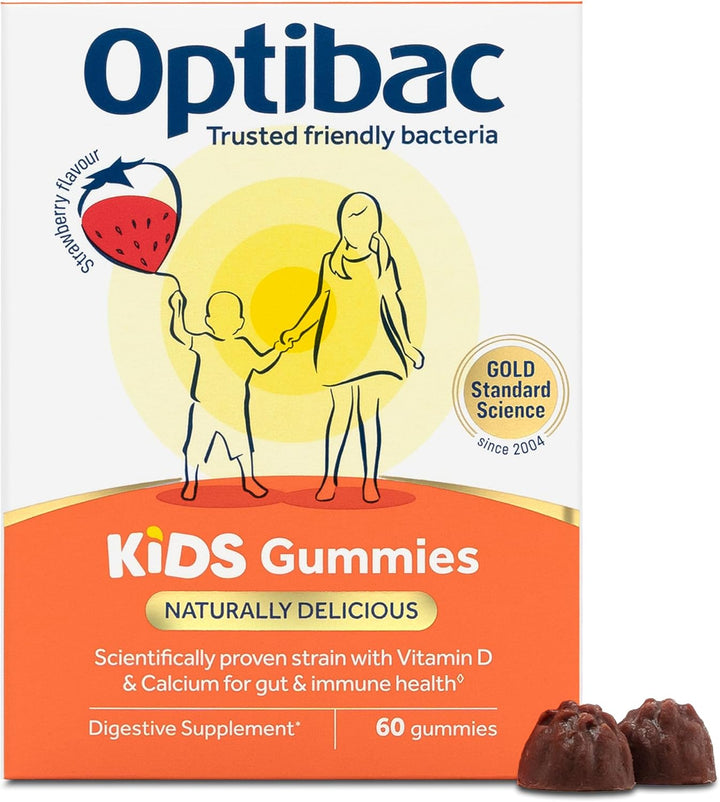 Optibac Kids Probiotic Gummies - with Vitamin D & Calcium for Immune System Support & Gut Health - 30 Vegan Gummies