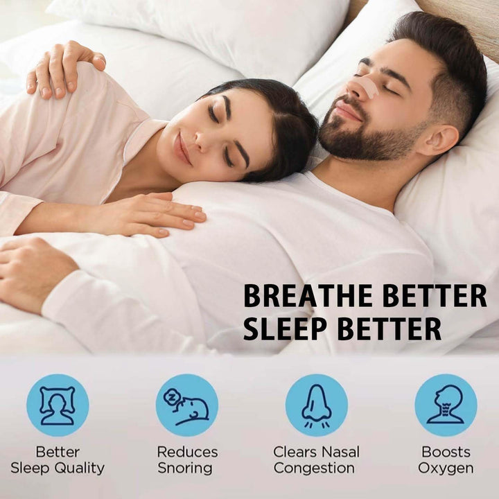 Nasal Strips, 52Pcs Snoring Strips for Men and Women, Nose Strips anti Snoring Devices, Helps Reduce Snoring, Instantly Relieves Nasal Congestion & Improves Sleep, anti Snore Strips Drug-Free