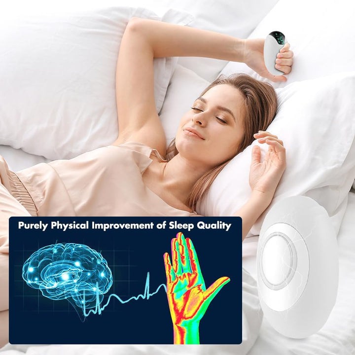 Sleep Aid Device, USB Rechargeable Handheld Sleep Aids for Adults Kids with 15 Gears and 2 Modes, Calm Carry Sleep Aid for Relieving Anxiety & Improving Deep Sleep (White)