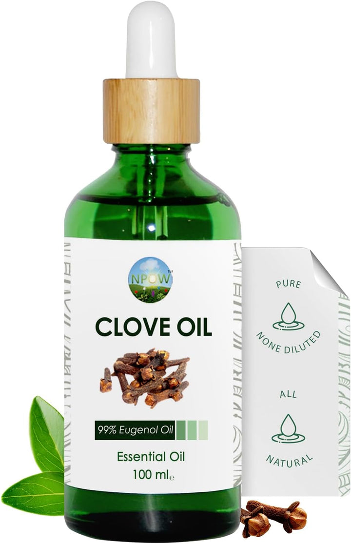 Clove Oil for Toothache Pain Relief for Adult – Oil of Cloves for Toothache Natural Dental Solution, Clove Bud Oils, Cloves Extract for Oral Care, Tooth Pain Relief and Dental Health - 10Ml