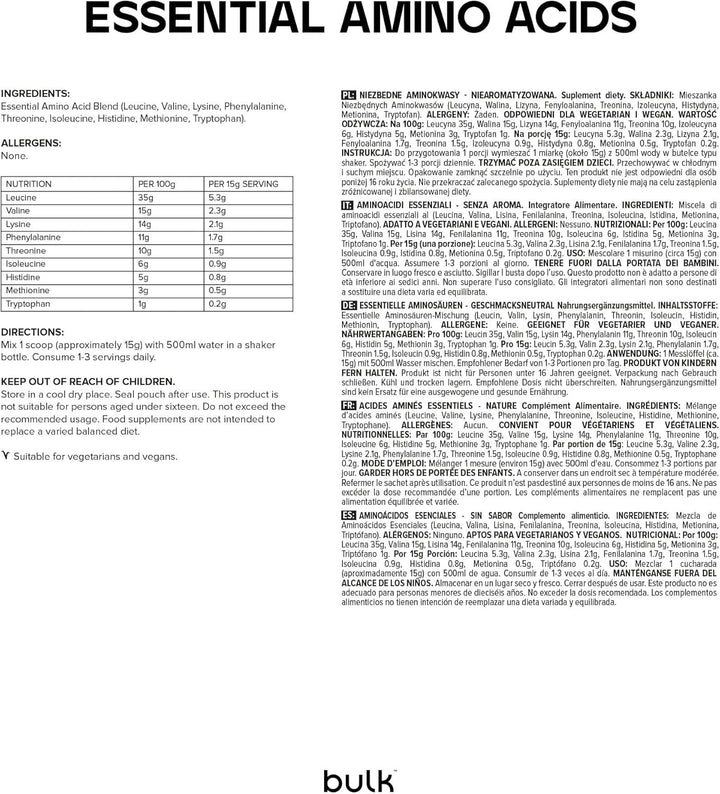 Pure Essential Amino Acids Powder, 100 G