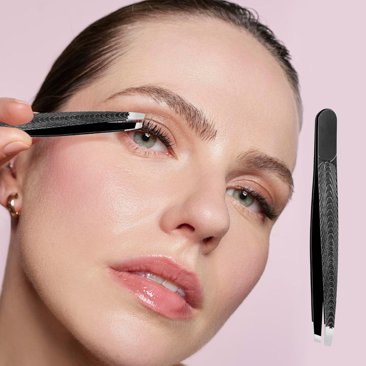 Professional Eyebrow Tweezers Set, Precision Stainless Steel for Hair Removal and Facial Grooming
