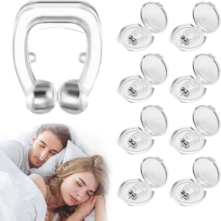 Magnetic anti Snore Nose Clip (8 Pack)- Silicone anti Snoring Nose Clip - Airing Snoring Device for Removal of Noise While Sleeping - Nasal Snore Clip for Better Sleep - Reusable Snore Aids