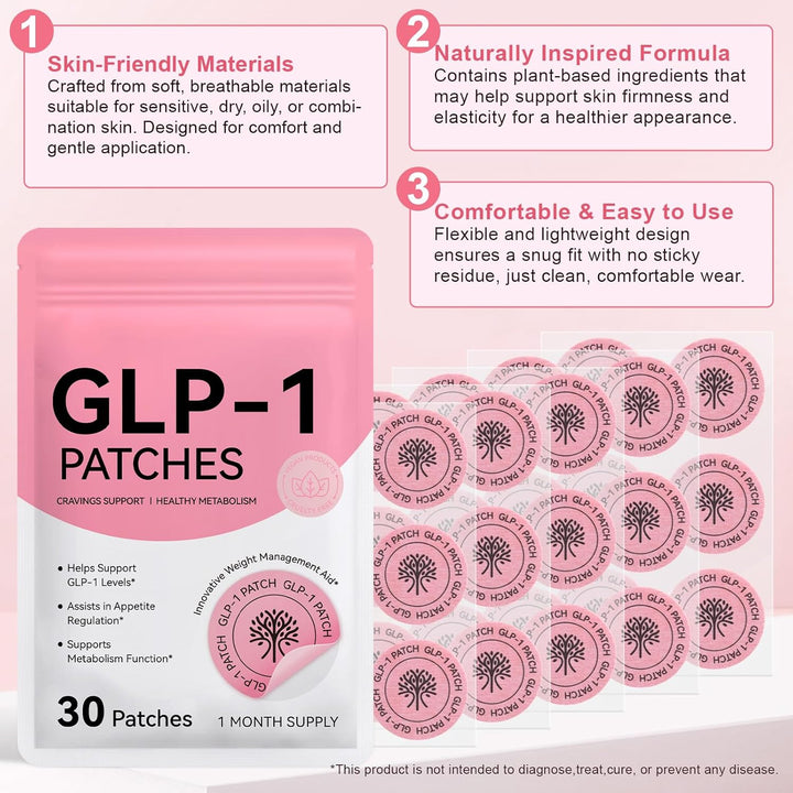 GLP-1 Patches 60 Count for Women & Men, Natural Ingredients Patches