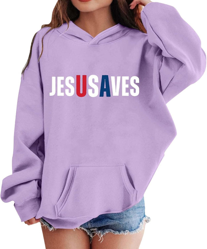 Girls Hoodies & Sweatshirts for Toddler to Big Kids Hoodie Letter Long Sleeve Pocket Jacket