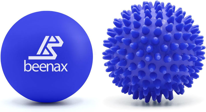 Lacrosse & Hard Spiky Massage Ball Set - Trigger Point, Myofascial Release, Plantar Fasciitis, Deep Tissue, Muscle Relief, Yoga, Pilates, Physio, Rehab - Relieve Stress and Relax Tight Muscle