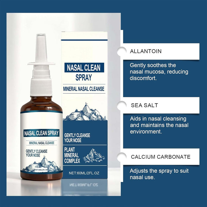 Nose Spray, with Gentle Nasal Cäre, 60ML, Gentle Hydrating Nasal Wash, Moisturizing Cleansing Solution Spray, Soothing Rëliëf Congestion and Dryness, for Men Adults Elderly Home Travel Sleep Use