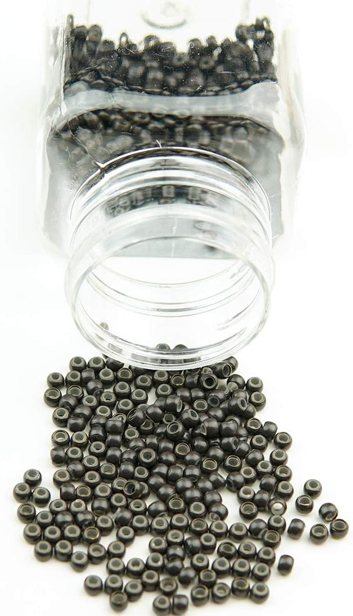 1000 Nano Rings - 3Mm Silicone Lined Hair Extension Beads - Dark Brown