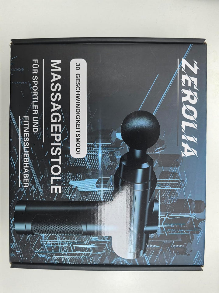 Massage Gun Deep Tissue, Muscle Percussion Massager with 30 Speeds Quiet Hand Massagers with LCD Touch Screen 10 Heads for Shoulder Body Back Relaxation (Black)