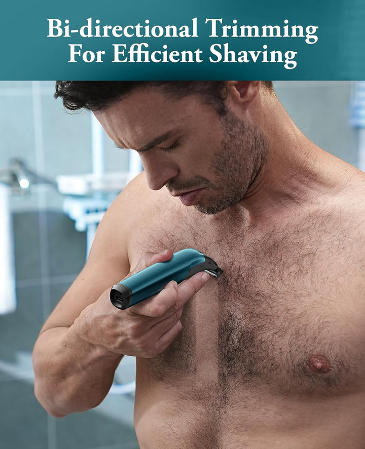 2In1 Manscape Body Hair Trimmer & Beard Trimmer for Men, Safe Cordless Mens Body Shaver for Pube, Waterproof Pubic Groin Hair Shaver for Men, Mens Grooming Kits for Pubic Hair/50 Times Usage