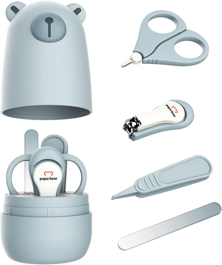 Baby Nail Clippers Set with Cute Case, Infant Fingernail and Toenail File Kit for Newborn Manicure and Pedicure, New Mom Grooming Gift