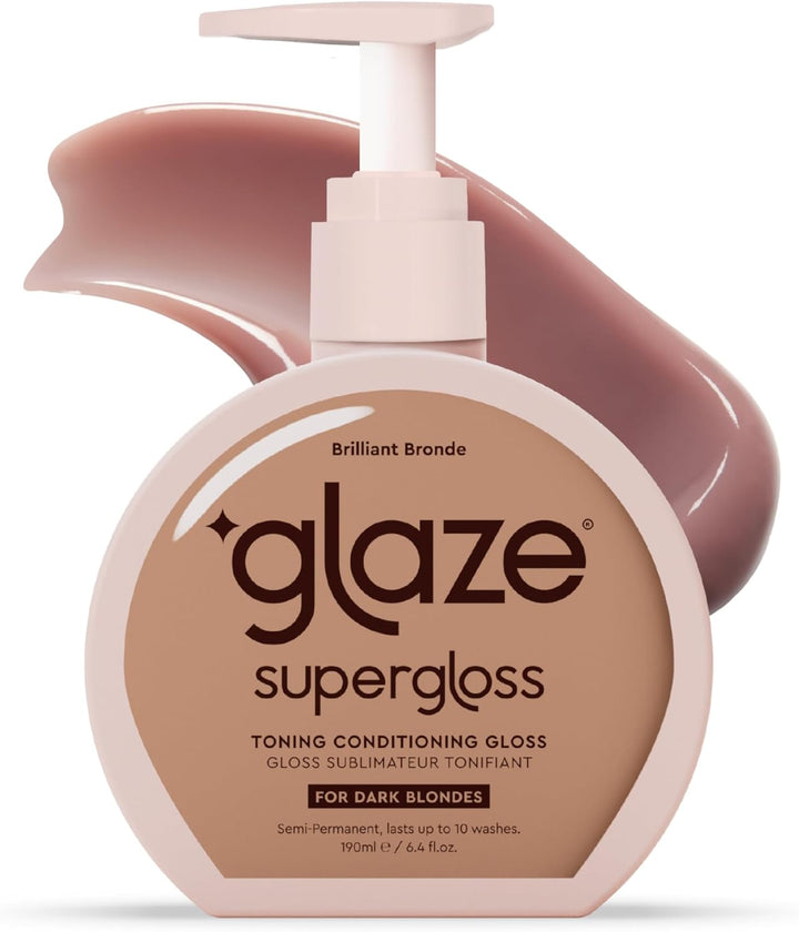 Supergloss Color Conditioning Gloss with Dispensing Pump – Hydrating Semi-Permanent Color Hair Gloss & Shine Boost – for Dark Brown Hair – 6.4 Fl Oz - Chocolate Gleam