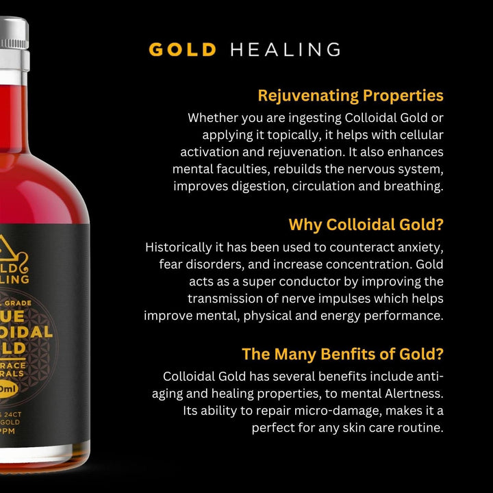 True COLLOIDAL Gold 500Ml - 99.99% 24Ct Pure Gold, Superior Concentration, High 60Ppm Made in the UK