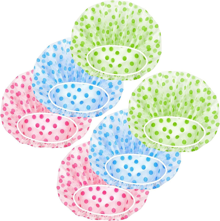 Shower Caps for Women Men Reusable Shower Hat Bath Caps with Elastic Band Waterproof Bath Cap Shower Caps for Women Long Hair (3 PCS)