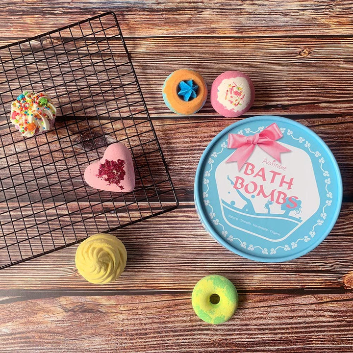 Bath Bombs Gift Set, Handmade Bubble and Floating Fizzies Spa Kit, Shea and Cocoa Dry Skin Moisturize, Birthday Valentines Mothers Day Anniversary Christmas Gifts for Women, Mum, Her, Kids
