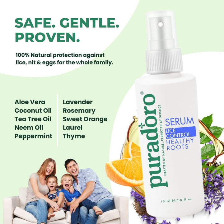 Headlice Treatment – 100% Natural Nit Treatment Lotion Spray Serum, Kills All Head Lice & Eggs W/ Tea Tree & Neem – Strong Defence for Kids & Adults 75 ML