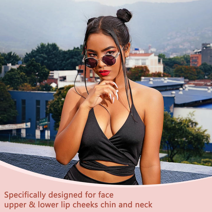 Facial Hair Remover for Women - as Seen on TV Painless Face Shaver - Electric Hair Removal Device for Face Lips Peach Fuzz with Light