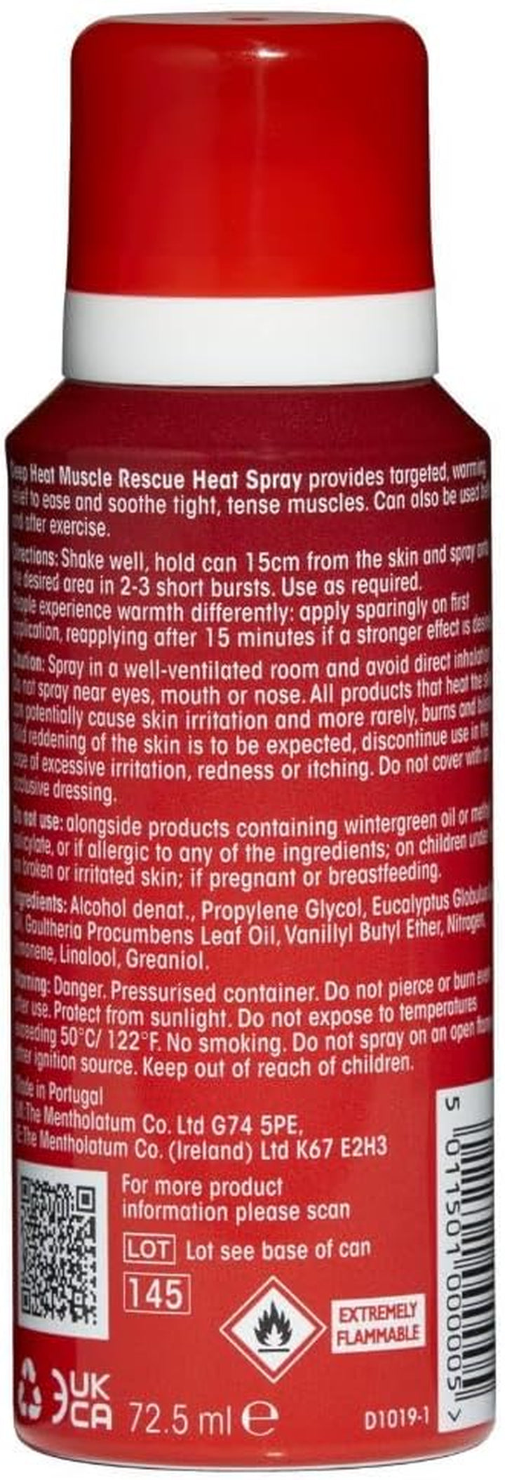 Muscle Rescue Heat Spray, Fast Acting, Soothing Relief, 72.5 Ml (Pack of 1)