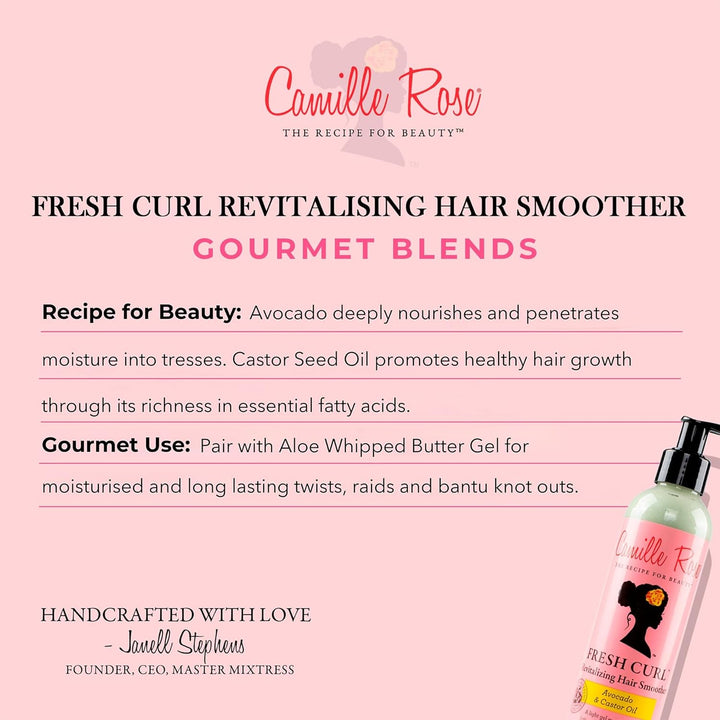 Fresh Curl 2 in 1 Hair Styling Cream and Detangler Gel, Nourishing and Styling, Avocado and Castor Oil, 240 Ml (Pack of 1)